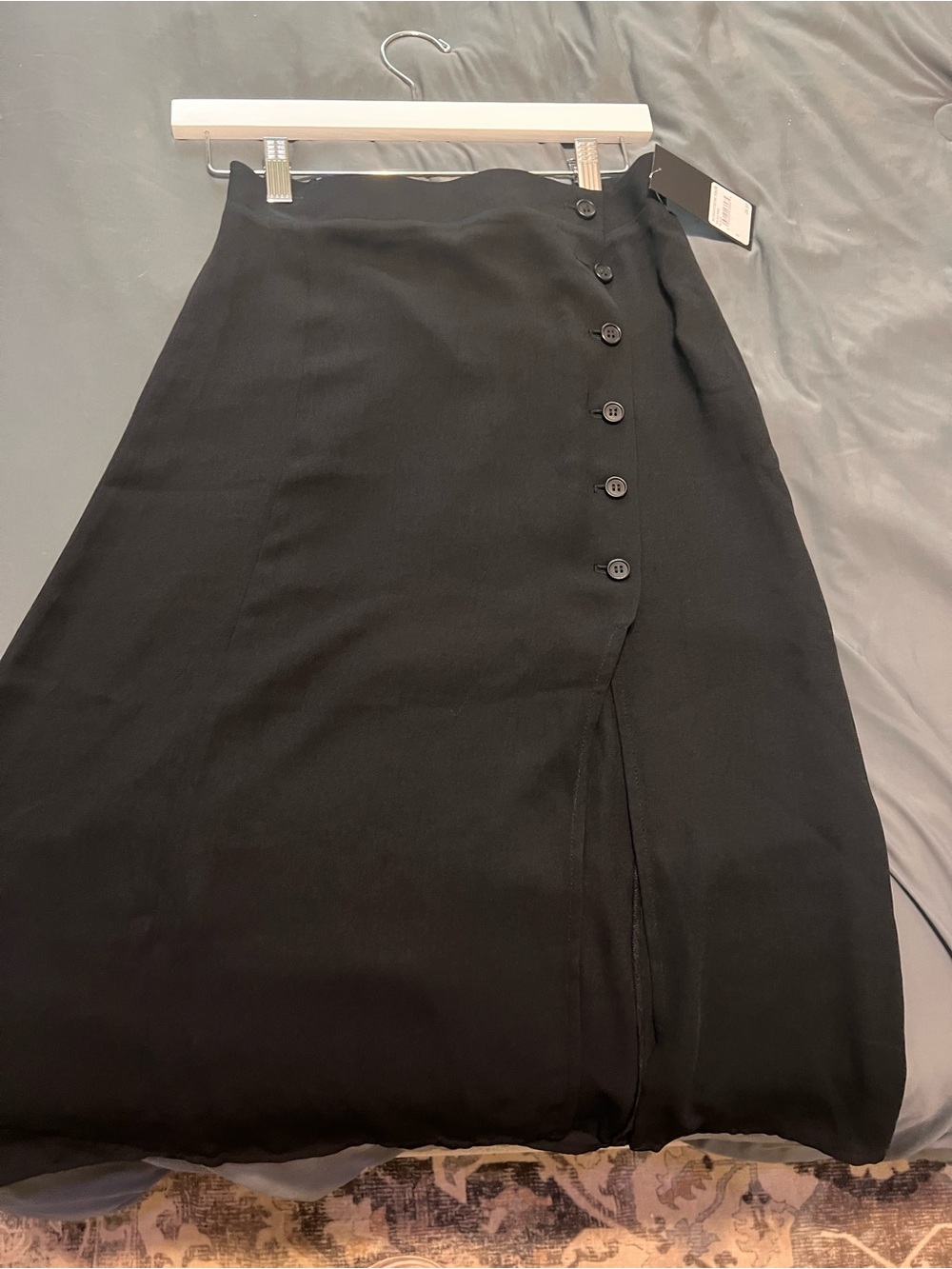 free press Black Button-Accent Midi Skirt